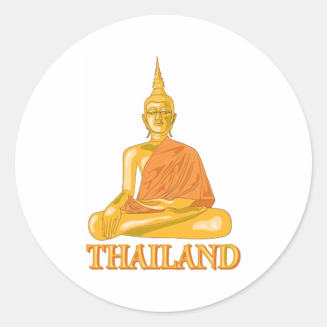 Sticker Rond Bouddha Thaïlande (Devant)