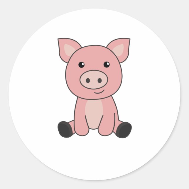 Sticker Rond Boue de cochon de cochon de porc (Devant)