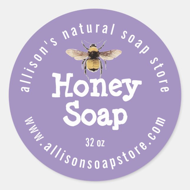 Sticker Rond Bougainvillea Purple Honey Soap (Devant)