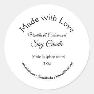 Sticker Rond bougie ajouter q r code entreprise