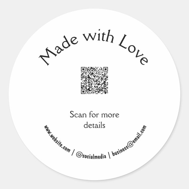 Sticker Rond bougie ajouter q r code entreprise (Devant)