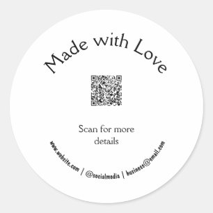 Sticker Rond bougie ajouter q r code entreprise