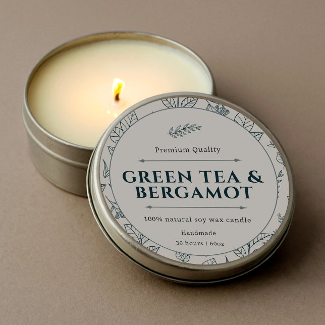 Sticker Rond Bougie botanique crémeuse au lait chaud et élégant (Elegant Warm Milky Creamy Botanic Candle Labels )