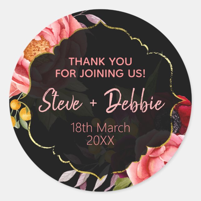 Sticker Rond Bougie de Soja Baume à Lèvres Merci pour le Mariag (Devant)