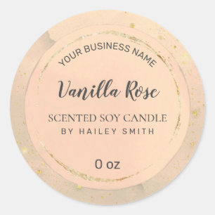 Sticker Rond Bougie De Soja Paint Circle Rose Et Or