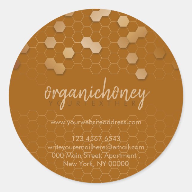 Sticker Rond Bougie en cire d'abeille en pot de miel fait maiso (Devant)