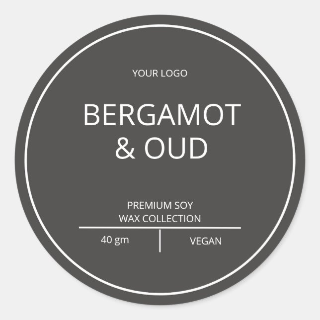 Sticker Rond Bougie moderne simple et élégante (Devant)