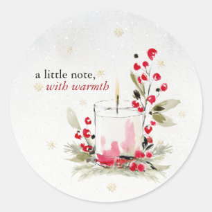 Sticker Rond Bougie Personnalisée Hearthlight Notes Hiver Cozy
