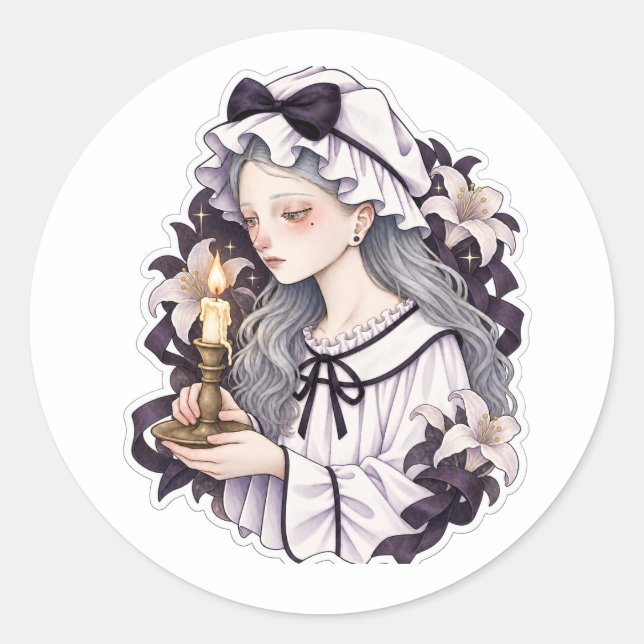 Sticker Rond Bougie qui s'éteint (Devant)