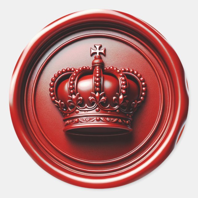 Sticker Rond Bougie rouge Mariage royal de la Couronne (Devant)