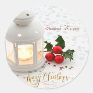 Sticker Rond Bougie, Stars Holiday