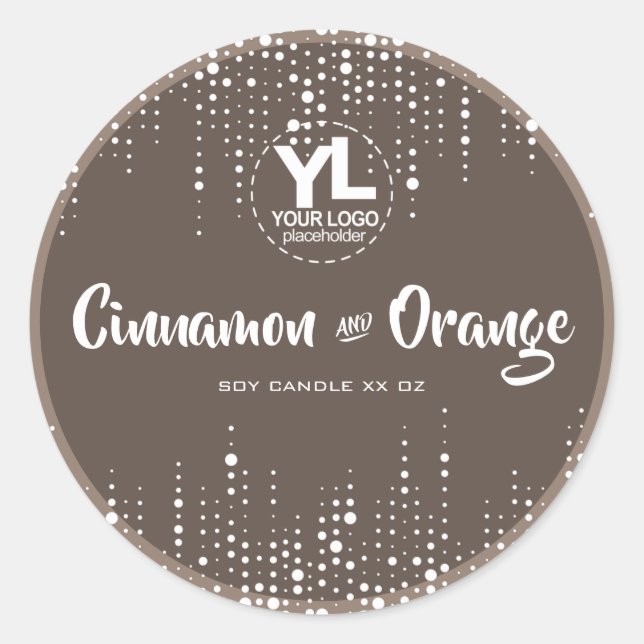 Sticker Rond Bougies de soja Emballage goutte Parties scintilla (Devant)