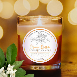 Sticker Rond Bougies en fleur d'oranger maison