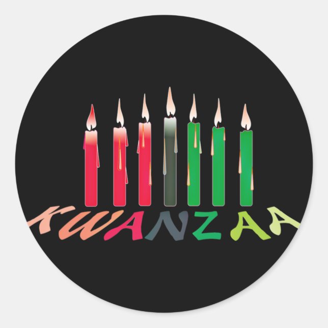 Sticker Rond Bougies Kwanzaa (Devant)