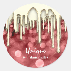 Sticker Rond Bougies Petit BusIness Nom Bourgogne Gold Drives