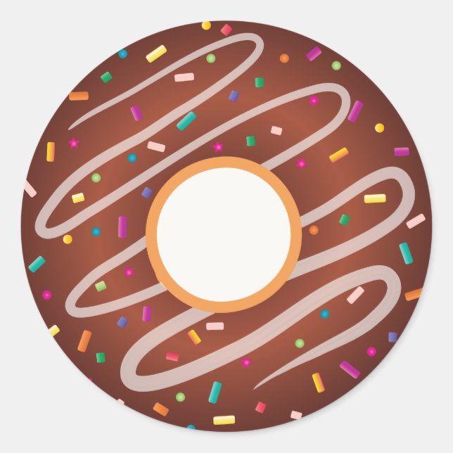 Sticker Rond Bouillie de chocolat avec arrosage arc-en-ciel (Devant)