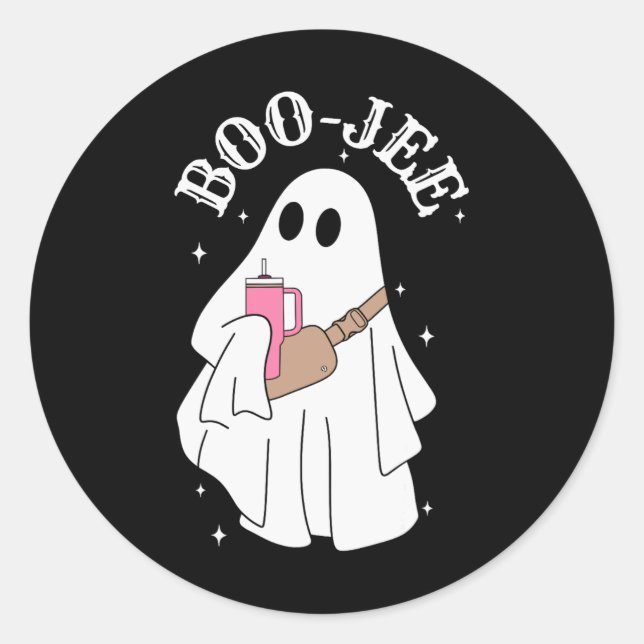 Sticker Rond Boujee Boo-jee Cute Ghost Saison Éffrayante Hallow (Devant)