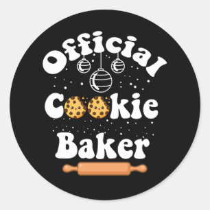 Sticker Rond Boulanger de cookies officiel amateurs de cookies