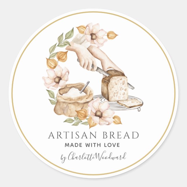 Sticker Rond Boulanger fait avec amour  (Devant)