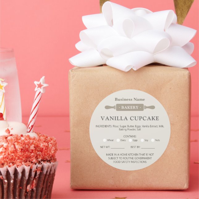 Sticker Rond Boulangerie Accueil Allergie Licence Légal Rolling (Fête)