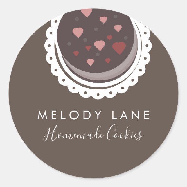 Sticker Rond Boulangerie Biscuits Cookies Maison Dessinée Class (Devant)