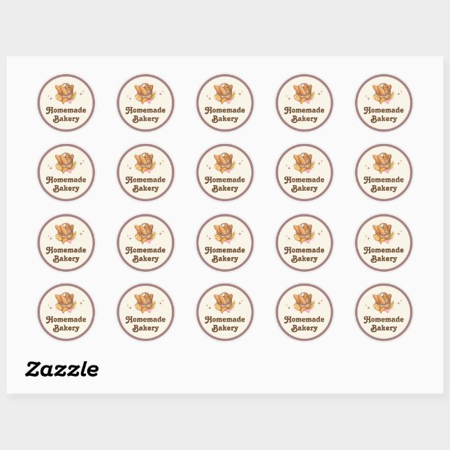 Sticker Rond Boulangerie Brown (Feuille)