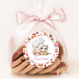 Sticker Rond Boulangerie Chef Kitten