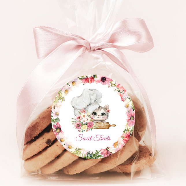 Sticker Rond Boulangerie Chef Kitten (Créateur téléchargé)