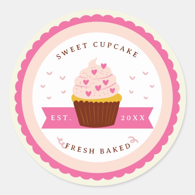 Sticker Rond Boulangerie Cupcake (Devant)