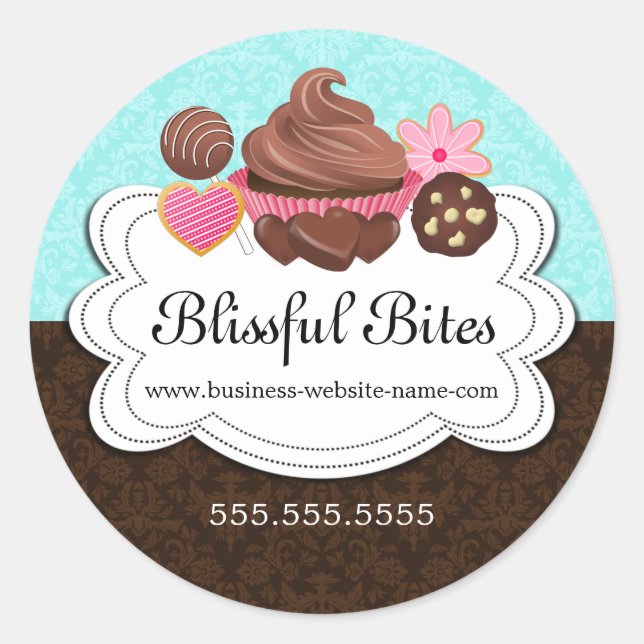 Sticker Rond Boulangerie de desserts assortis (Devant)