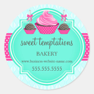 Sticker Rond Boulangerie de gâteaux et pâtisseries de cupcake e