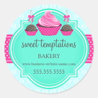 Sticker Rond Boulangerie de gâteaux et pâtisseries de cupcake e