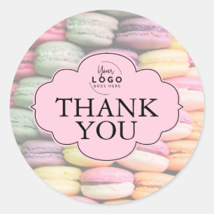 Sticker Rond Boulangerie de Macaron couleur mignonne Merci