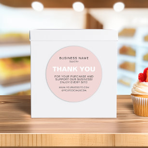 Sticker Rond Boulangerie de Merci minimaliste rose