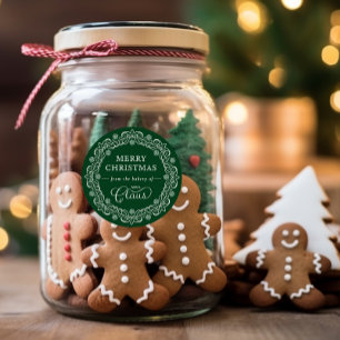 Sticker Rond Boulangerie de Mme Claus Noël Vacances vertes