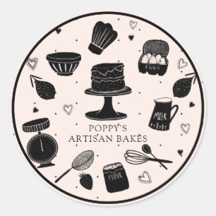 Sticker Rond Boulangerie d'ustensiles Baker