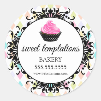 Sticker Rond Boulangerie Festive Cupcake Emballage
