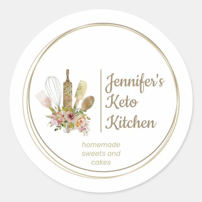 Sticker Rond Boulangerie Florale de Bois Keto (Devant)