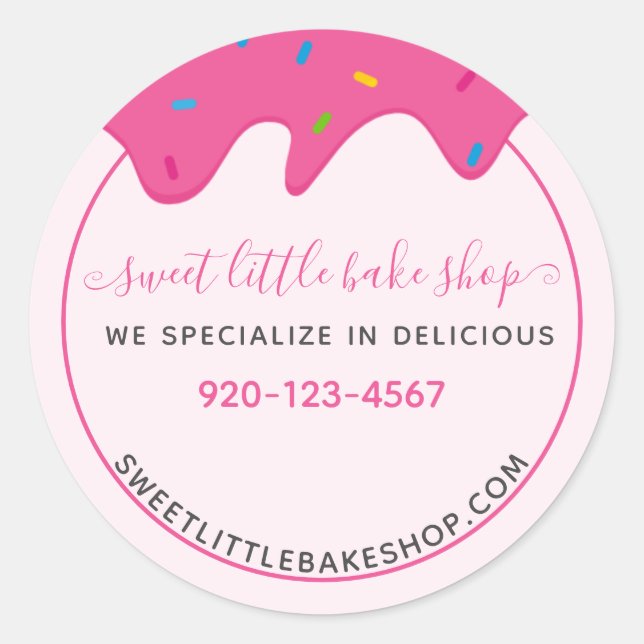 Sticker Rond Boulangerie Glacé Dégivrage gouttes Saupoudrées ro (Devant)