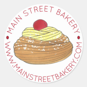 Sticker Rond Boulangerie Italienne Zeppole Pâtisserie Frite Fab