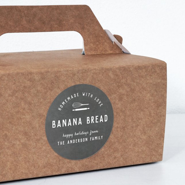 Sticker Rond Boulangerie Logo Vacances Cuisine Cadeau Chalkboar (Créateur téléchargé)