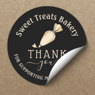 Sticker Rond Boulangerie Merci Pour Votre Commande Moderne Blac