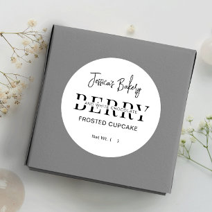 Sticker Rond Boulangerie minimaliste Cupcake Alimentation Étiqu