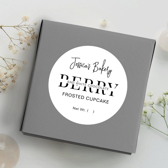 Sticker Rond Boulangerie minimaliste Cupcake Alimentation Étiqu (Créateur téléchargé)