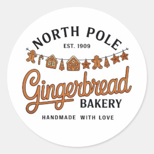Sticker Rond Boulangerie pain d'épice Pôle Nord Noël Xmas Cuiss