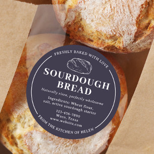 Sticker Rond Boulangerie Pain Stick Purple Taupe