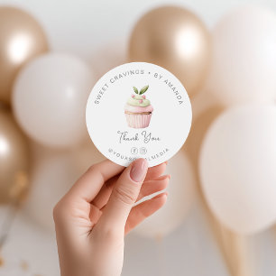 Sticker Rond Boulangerie Pastel Cupcake Sucres Merci