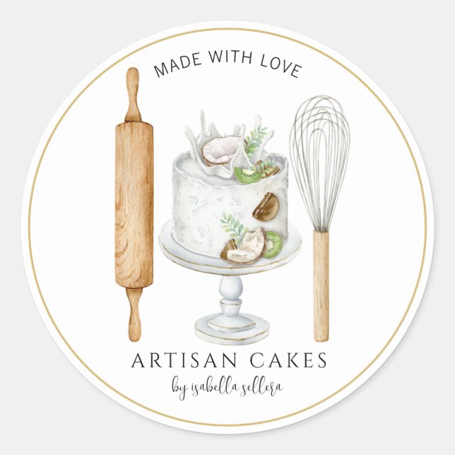 Sticker Rond boulangerie pâtisserie Chef boulanger pâtisserie É (Devant)