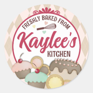 Sticker Rond boulangerie pâtisserie cupcake biscuits collants-c