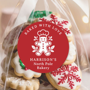 Sticker Rond Boulangerie Pôle Nord de Noël Cuisiné Avec Amour